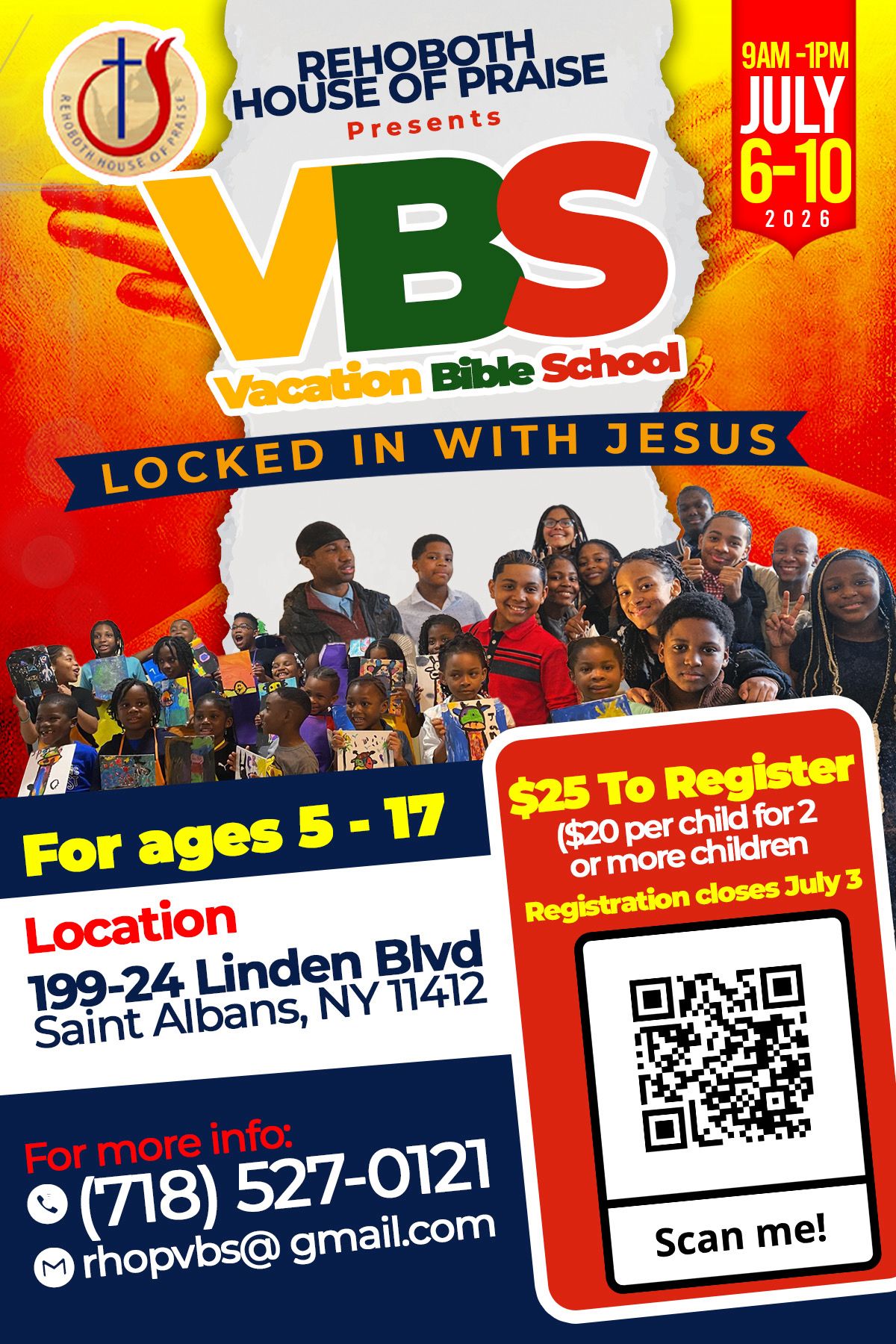 Vacation Bible School 2026 — Locked In With Jesus, July 6–10